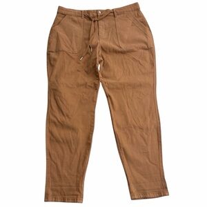 Judy Blue Women’s Utility Pants 22W Brown Garment Dyed Drawstring Waist Stretch